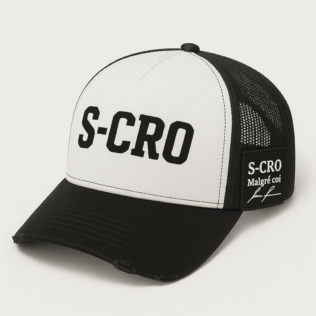 Casquette S-CRO black & White